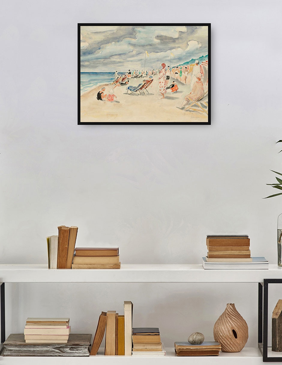 Cuadro decorativo La playa de Deauville (1928) técnica mixta Playas 4