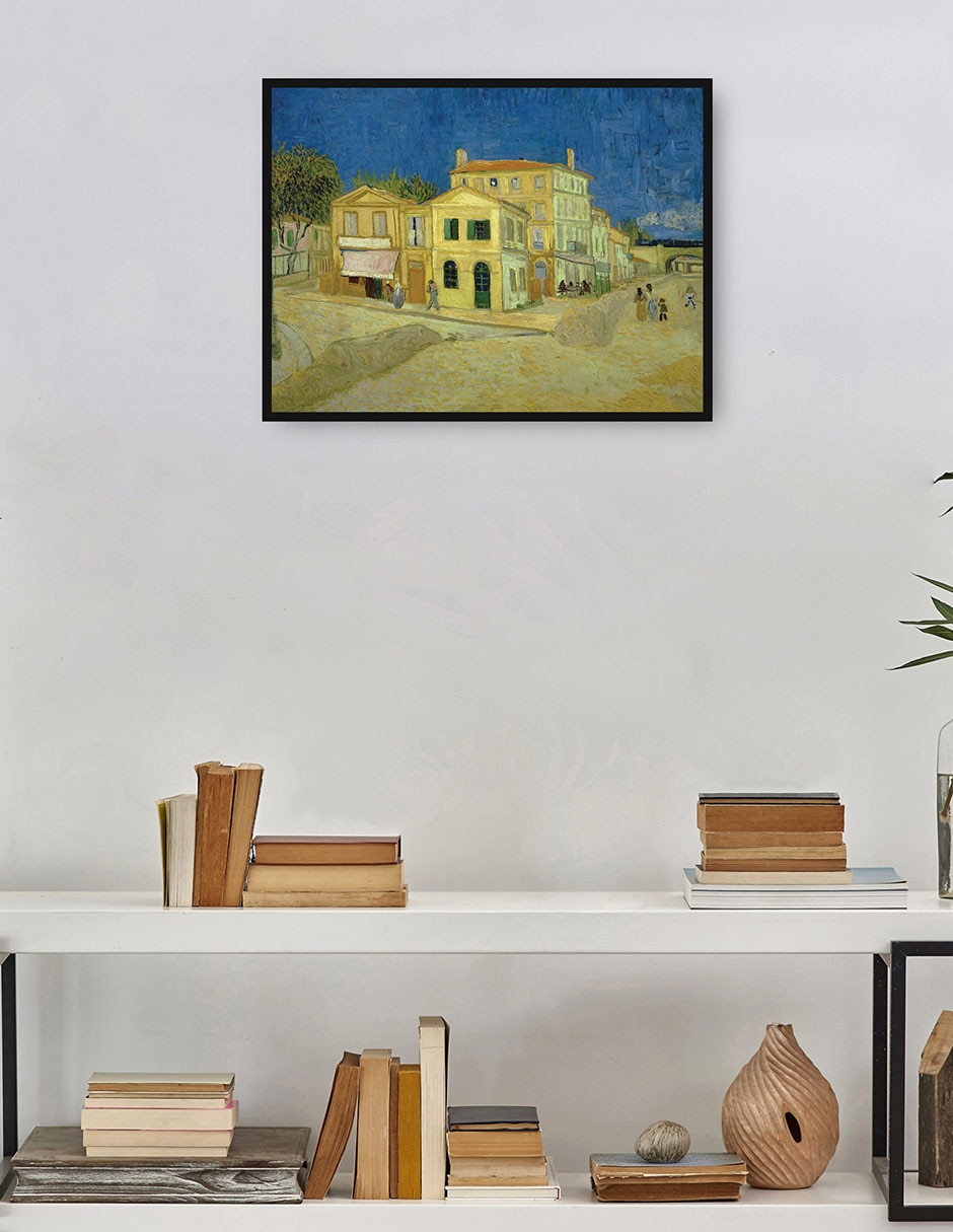 Cuadro decorativo La casa amarilla técnica mixta Arquitectura 4