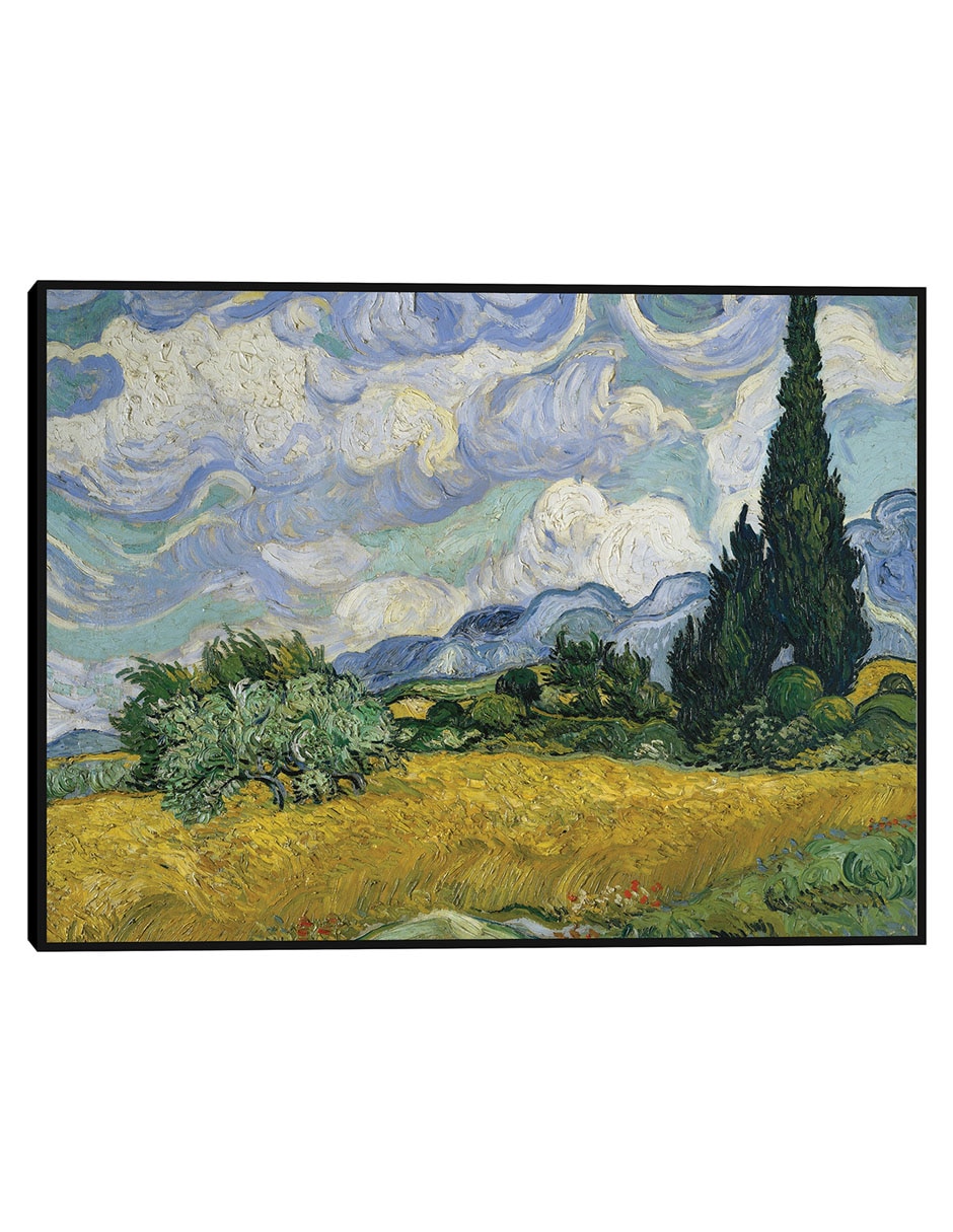 Cuadro decorativo Campo de trigo con cipreses (1889) técnica mixta Campos