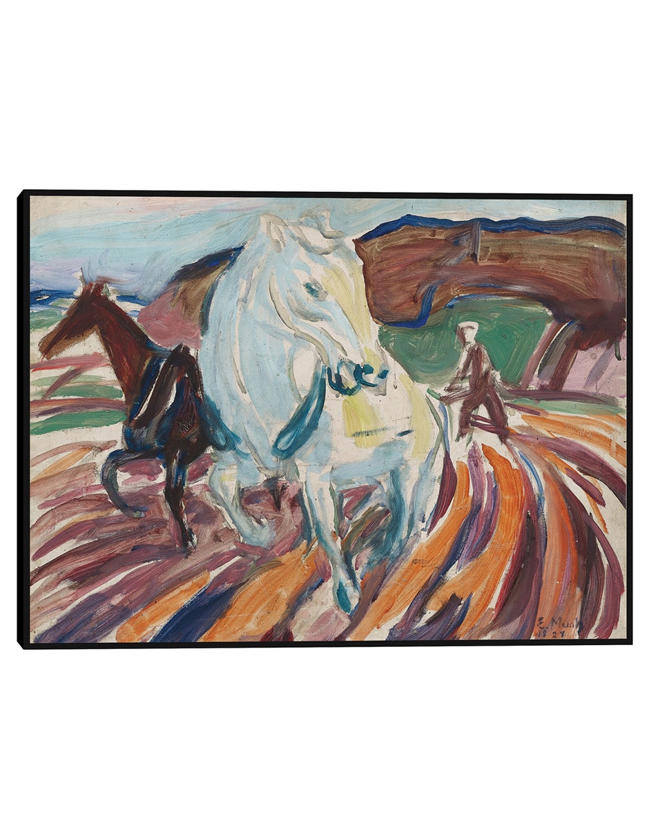 Cuadro decorativo Caballos arando (1929) técnica mixta Formas