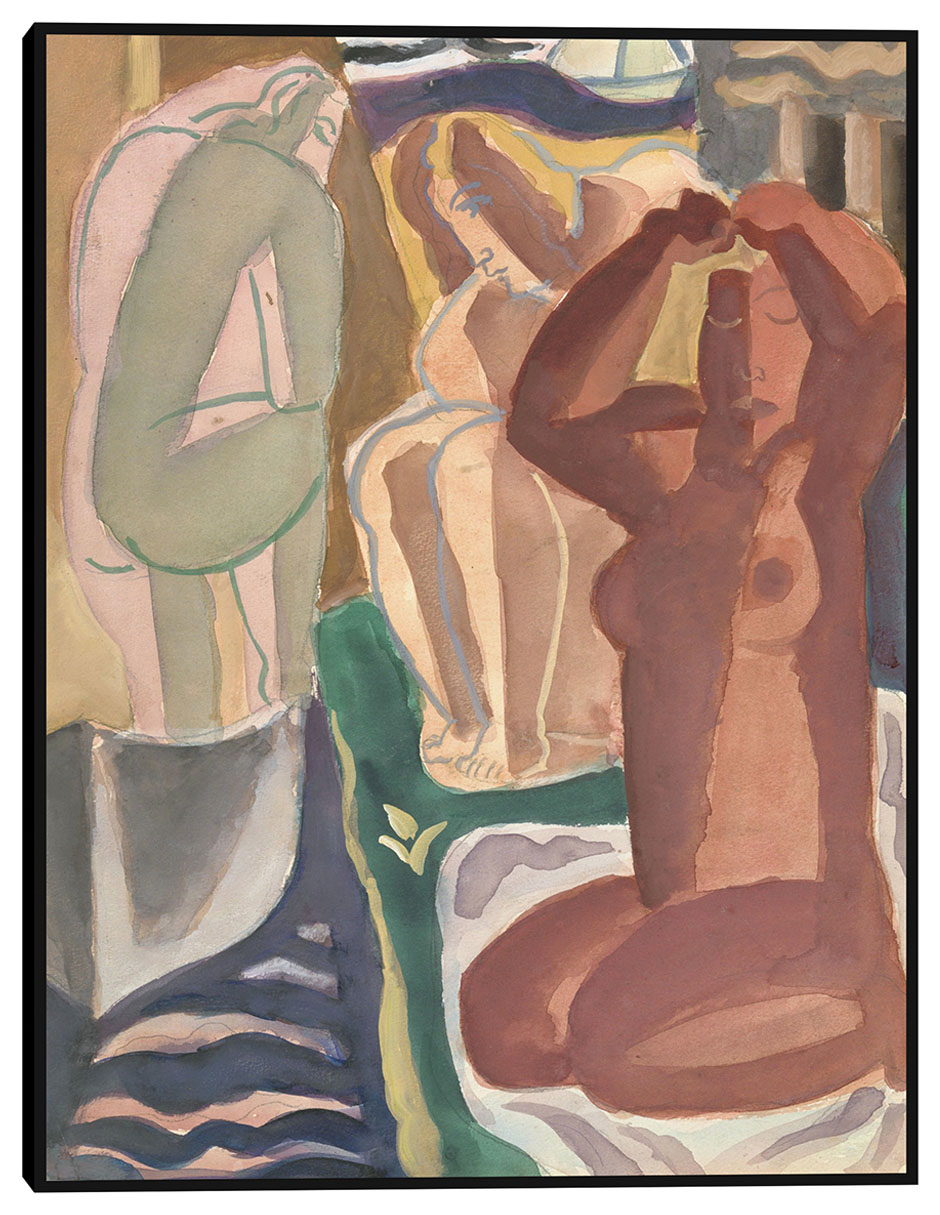 Cuadro decorativo Dos mujeres bañándose (1929) técnica mixta Bocetos Cuadro decorativo Dos mujeres bañándose (1929) técnica mixta Bocetos