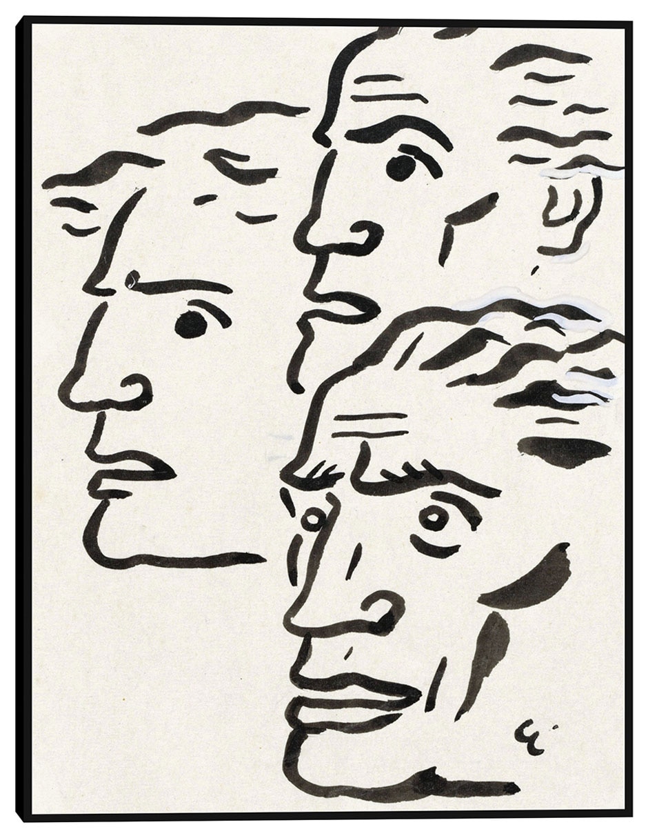 Cuadro decorativo Tres cabezas de hombres (1891) técnica mixta Bocetos Cuadro decorativo Tres cabezas de hombres (1891) técnica mixta Bocetos