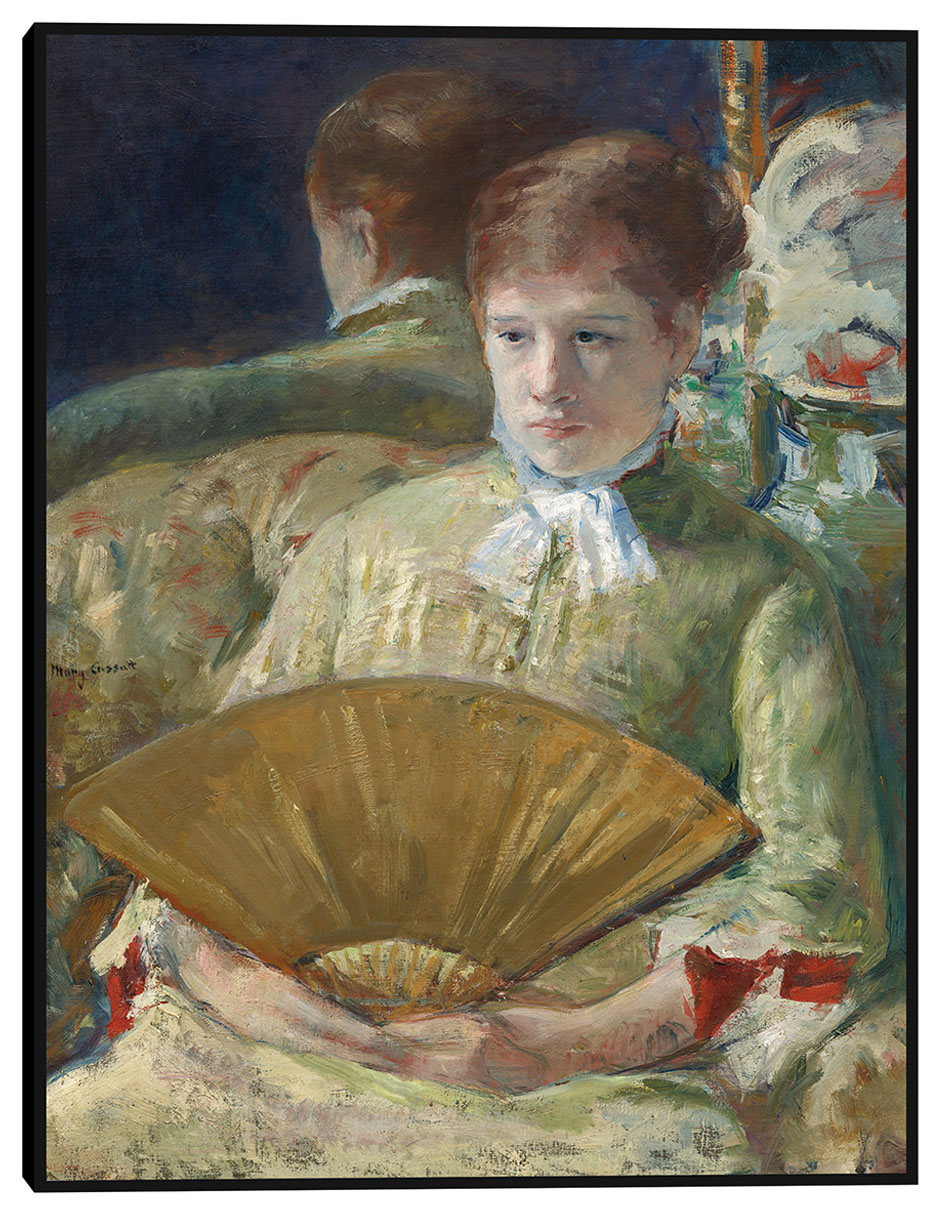 Cuadro decorativo Mujer con un abanico técnica mixta Retratos 1