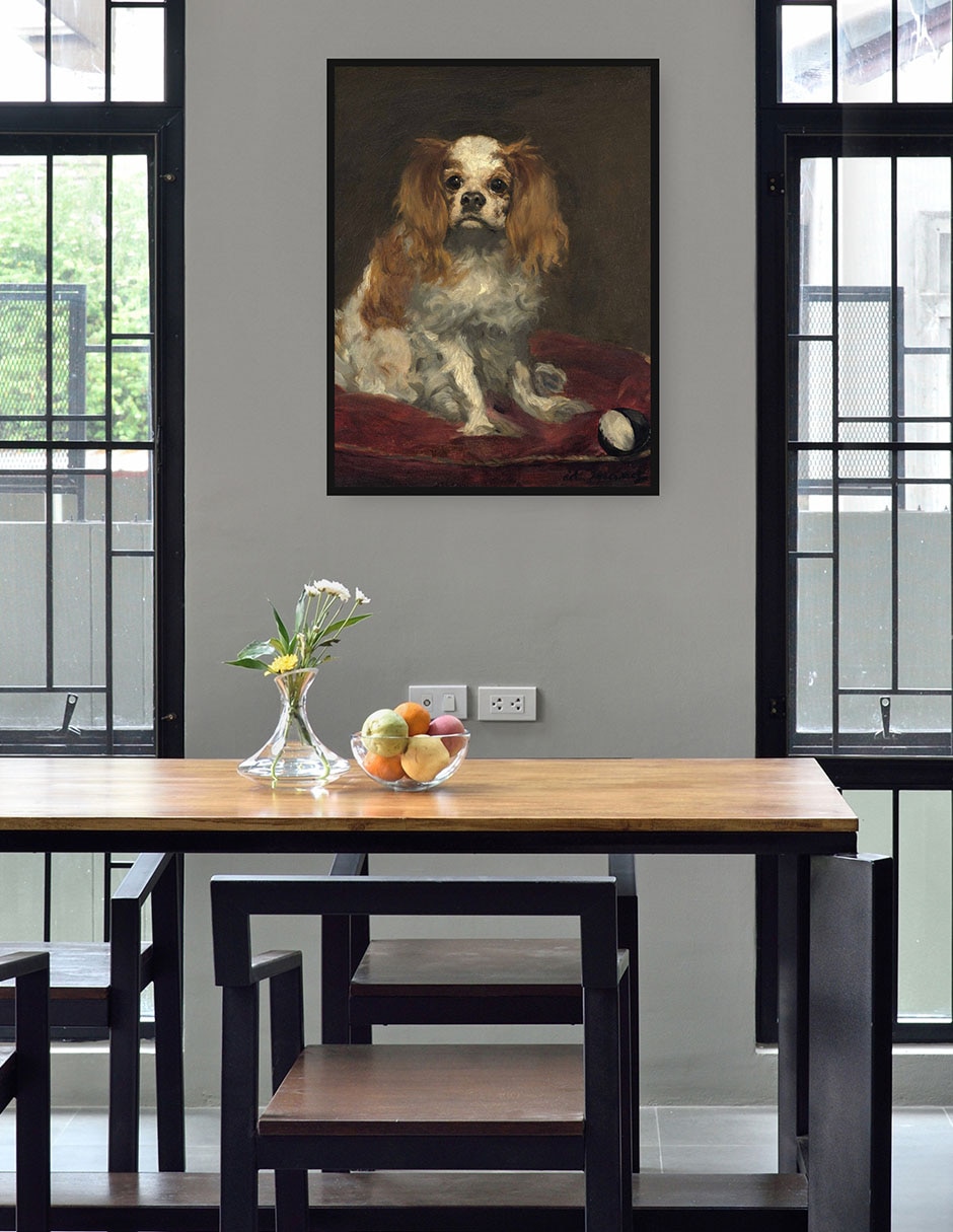 Cuadro decorativo Un rey charles spaniel técnica mixta Animales Domésticos 4