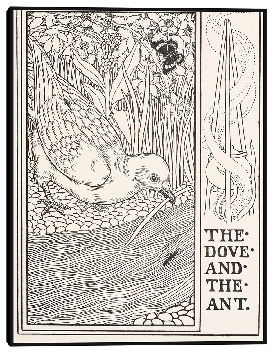 Cuadro decorativo La paloma y la hormiga (1900) técnica mixta Bocetos Cuadro decorativo La paloma y la hormiga (1900) técnica mixta Bocetos