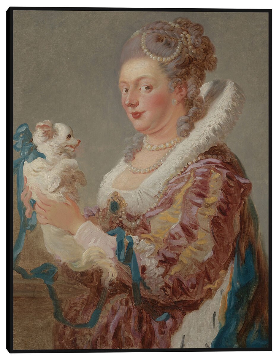 Cuadro decorativo Una Mujer Con Un Perro técnica mixta Retratos Cuadro decorativo Una Mujer Con Un Perro técnica mixta Retratos