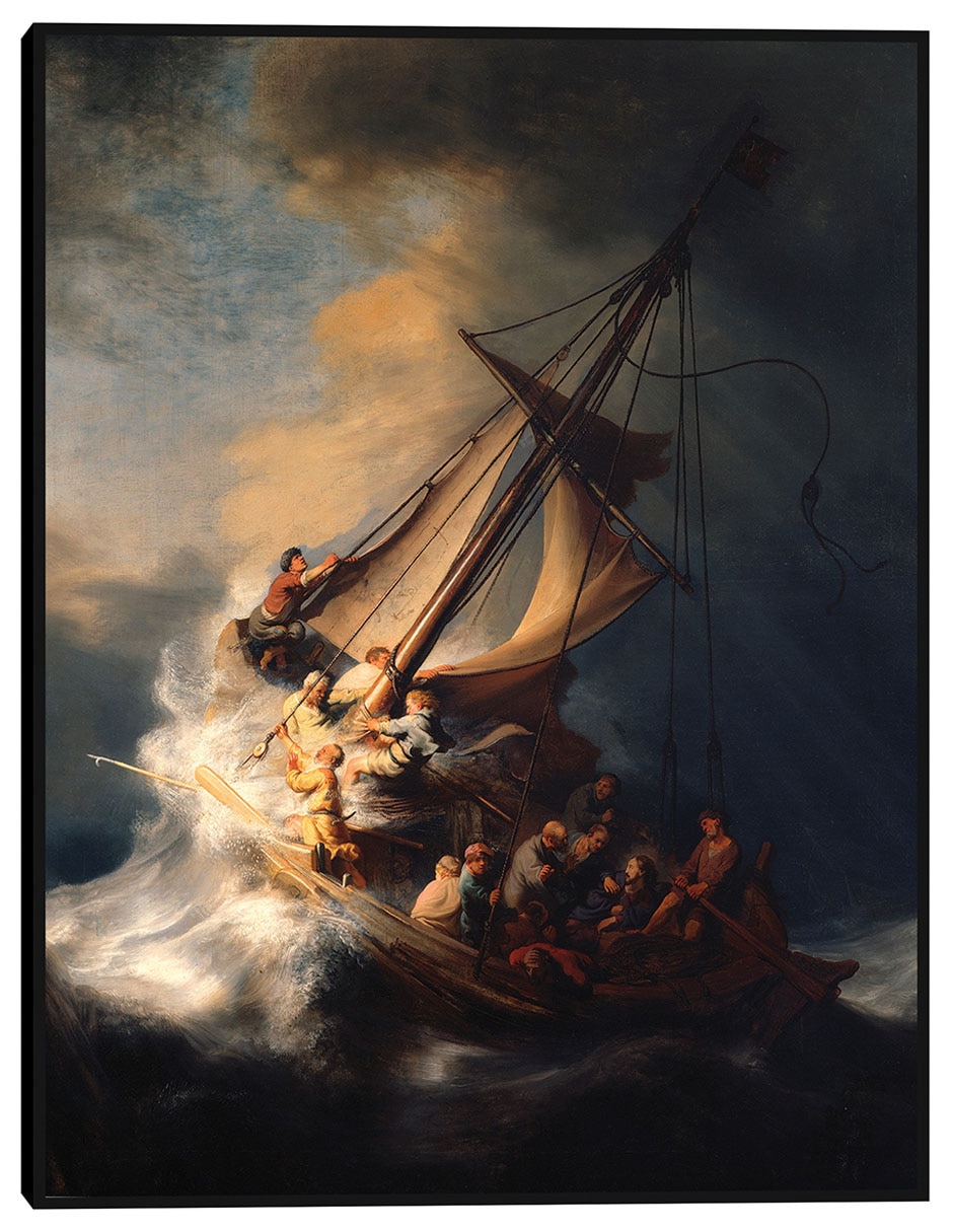 Cuadro decorativo La tormenta en el mar de Galilea técnica mixta Religión y Espiritualidad