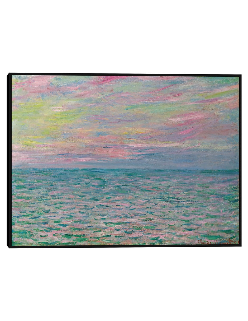 Cuadro decorativo Puesta De Sol En Pourville, Mar Abierto (1882) técnica mixta Océanos