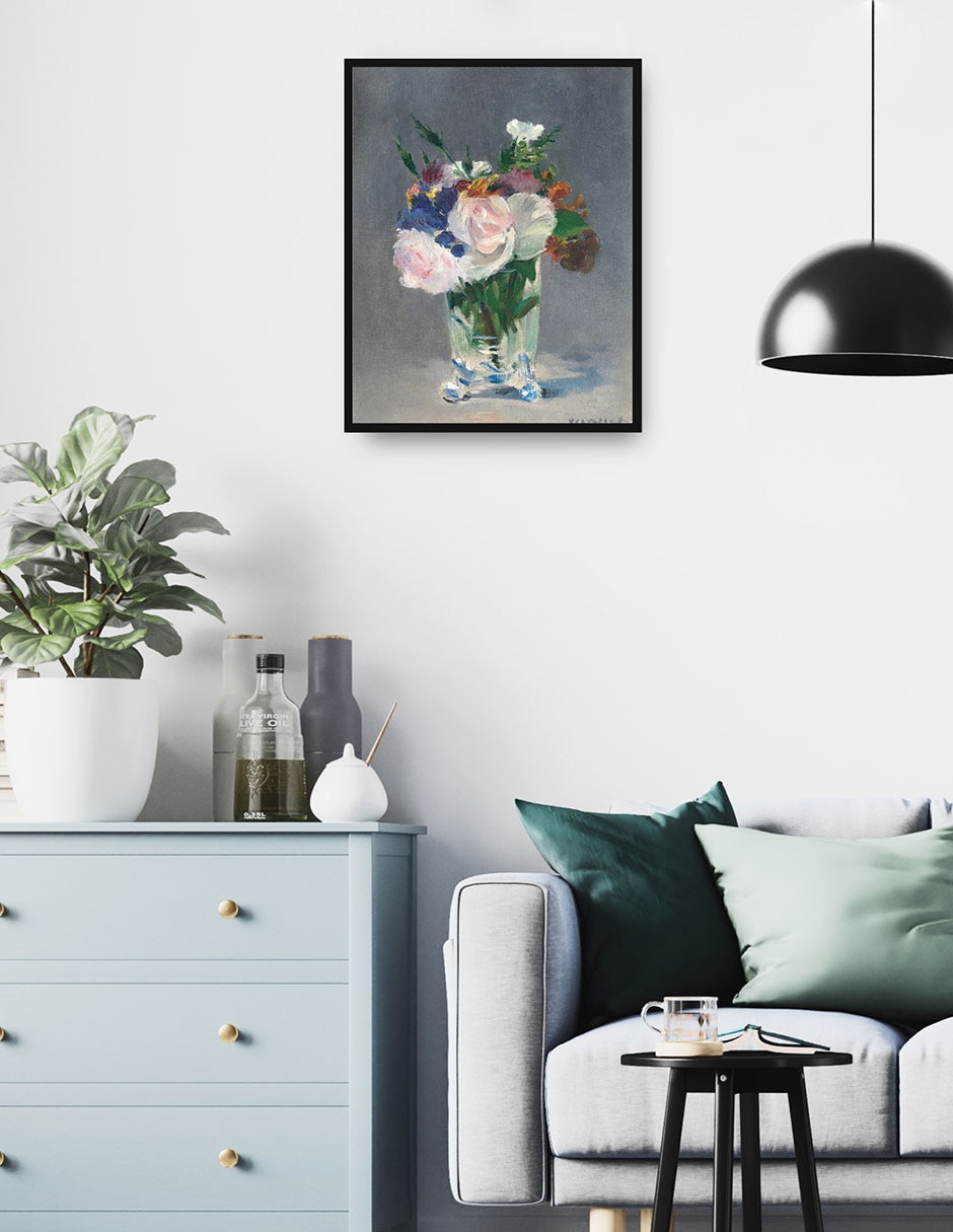Cuadro decorativo Flores en un jarrón de cristal técnica mixta Floreros 4