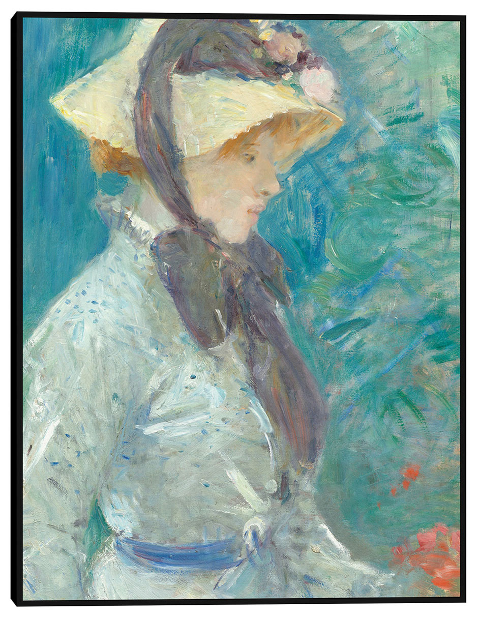 Cuadro decorativo Mujer joven con sombrero de paja técnica mixta Retratos Cuadro decorativo Mujer joven con sombrero de paja técnica mixta Retratos