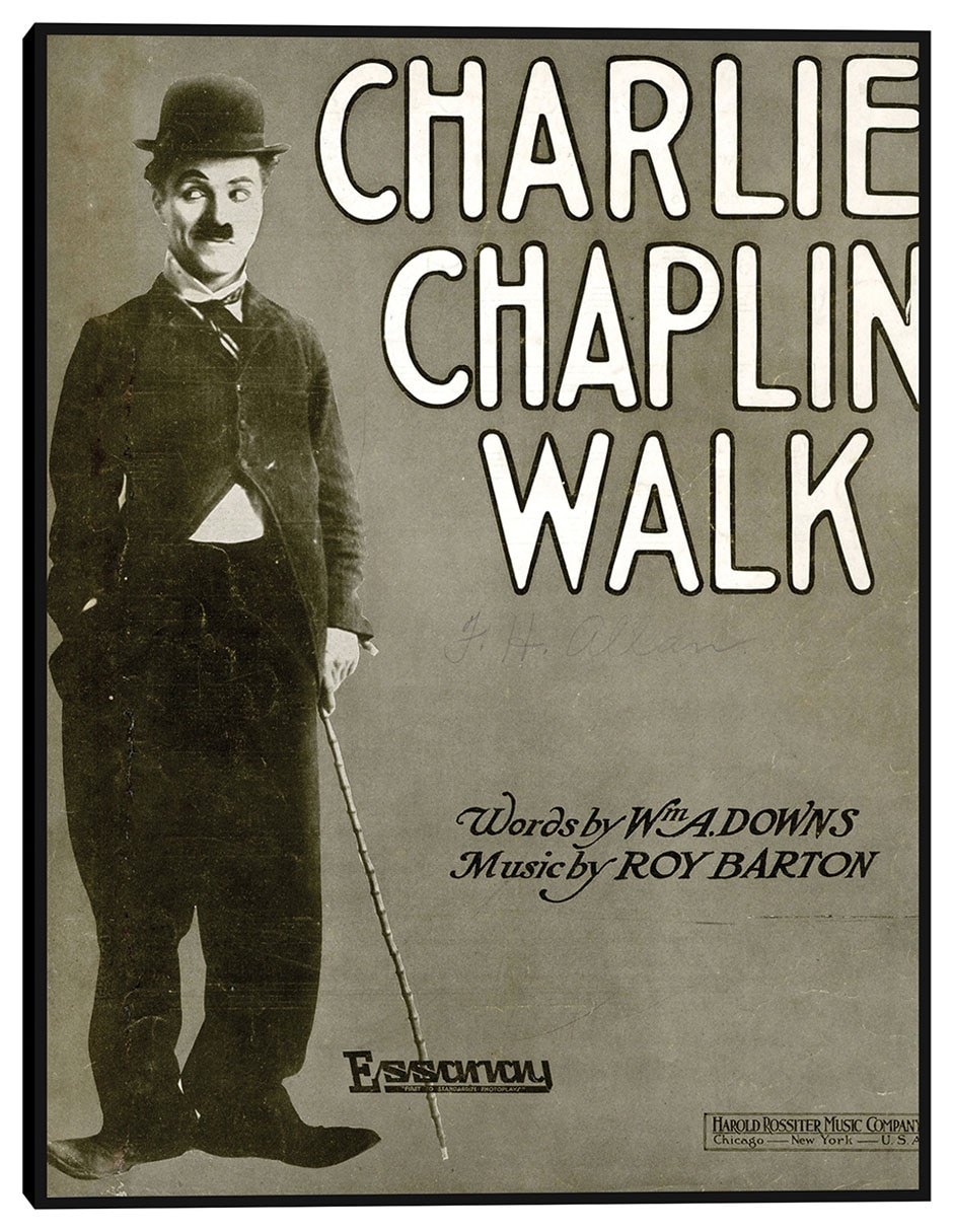 Cuadro decorativo Paseo de Charlie Chaplin (1915) técnica mixta Cuadro decorativo Paseo de Charlie Chaplin (1915) técnica mixta