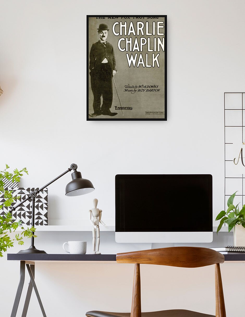 Cuadro decorativo Paseo de Charlie Chaplin (1915) técnica mixta 4
