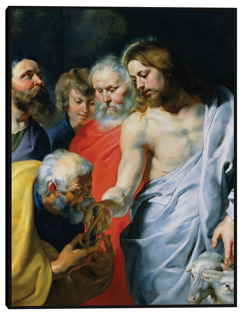 Cuadro decorativo El encargo de Cristo a Pedro (c. 1616) técnica mixta Figuras Celestiales