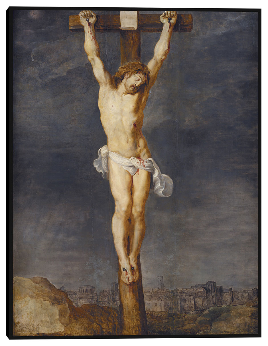 Cuadro decorativo Cristo en la Cruz técnica mixta