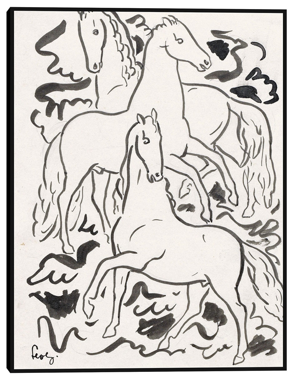 Cuadro decorativo Tres caballos (1925) técnica mixta Bocetos Cuadro decorativo Tres caballos (1925) técnica mixta Bocetos