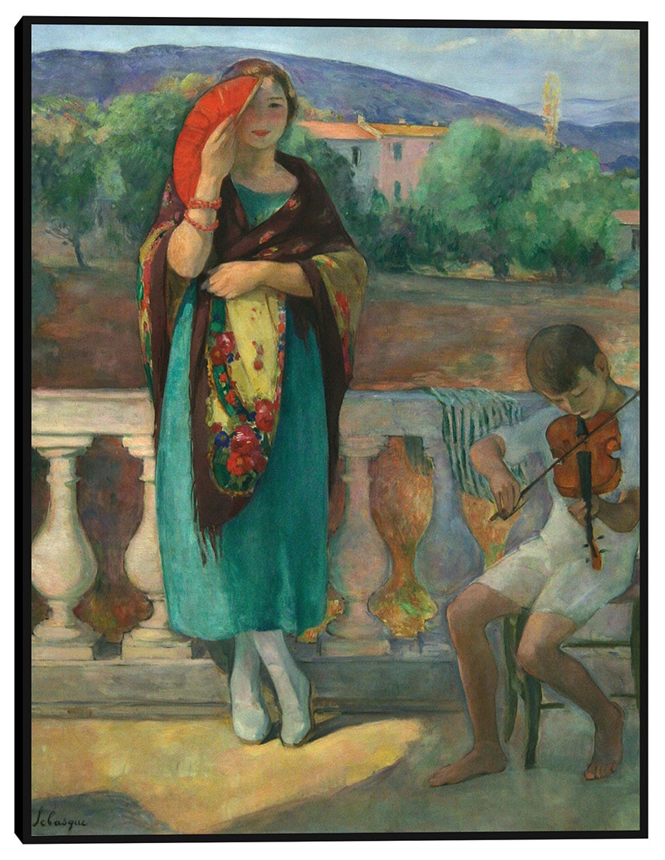 Cuadro decorativo En el balcón (1920) técnica mixta Gente Cuadro decorativo En el balcón (1920) técnica mixta Gente