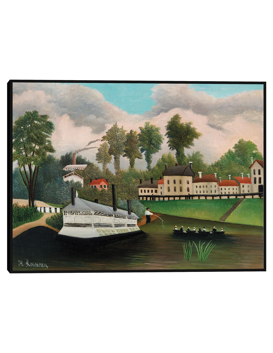 Cuadro decorativo El Barco Lavadero De Pont De Charenton (Le Bateau-Lavoir Du Pont De Charenton) (Ca. 1895) técnica mixta Campos