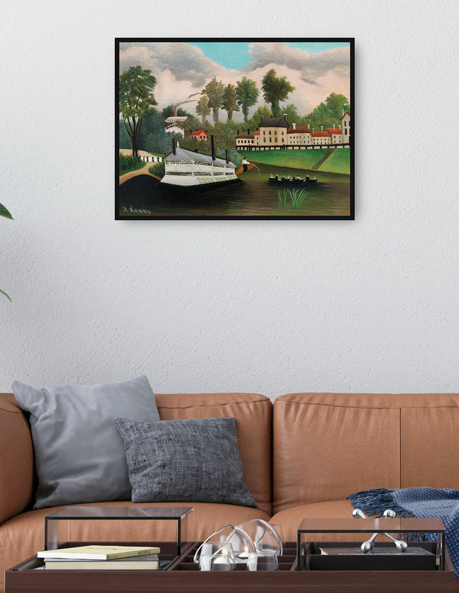 Cuadro decorativo El Barco Lavadero De Pont De Charenton (Le Bateau-Lavoir Du Pont De Charenton) (Ca. 1895) técnica mixta Campos 4