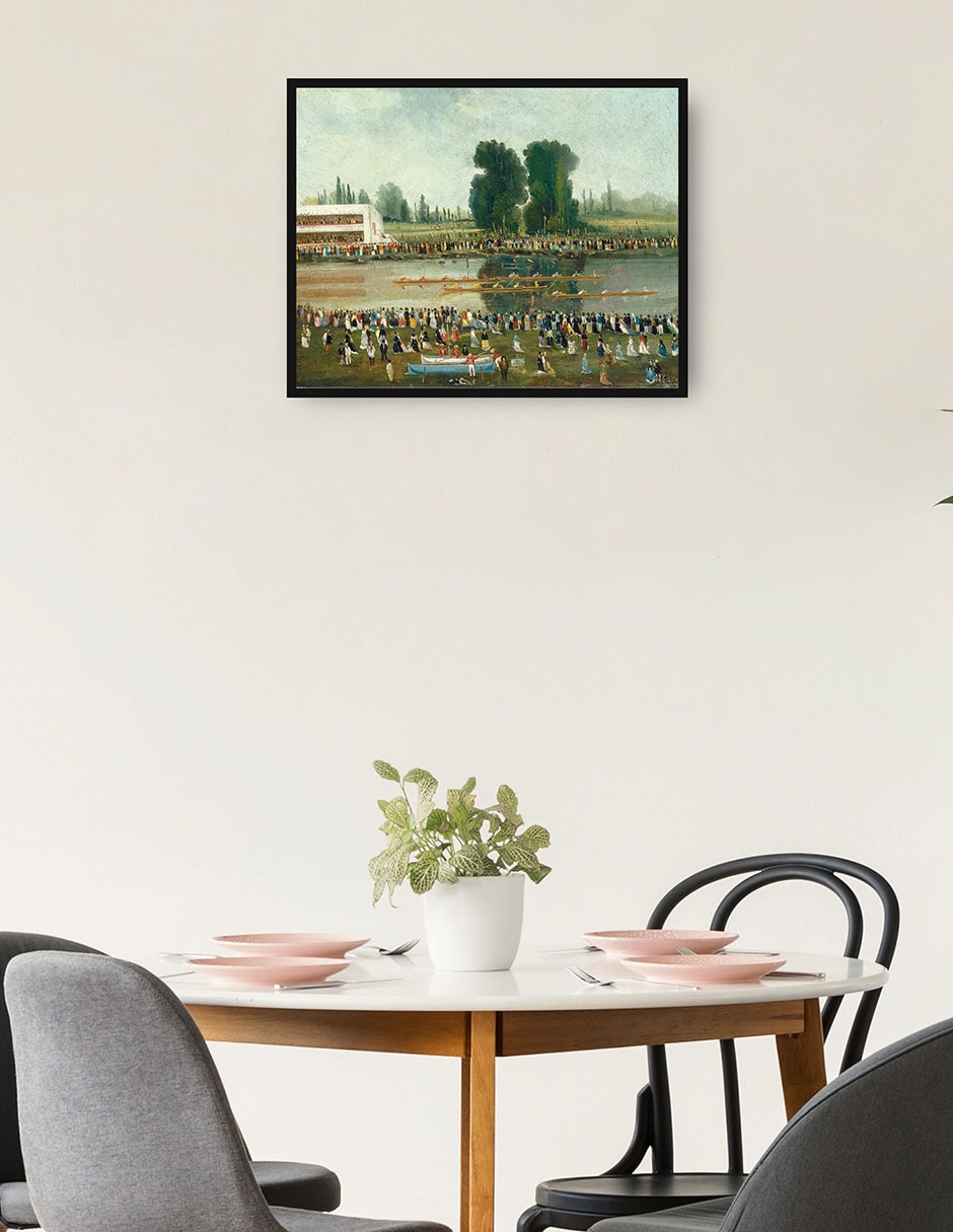 Cuadro decorativo Escena De Remo: Multitudes Observando Desde Las Orillas Del Río técnica mixta Caminos 4