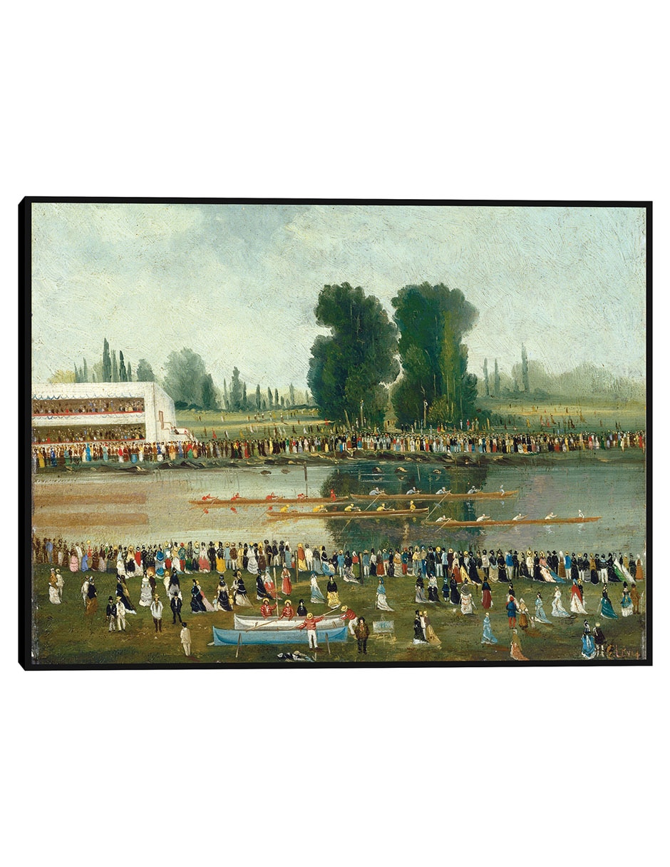Cuadro decorativo Escena De Remo: Multitudes Observando Desde Las Orillas Del Río técnica mixta Caminos