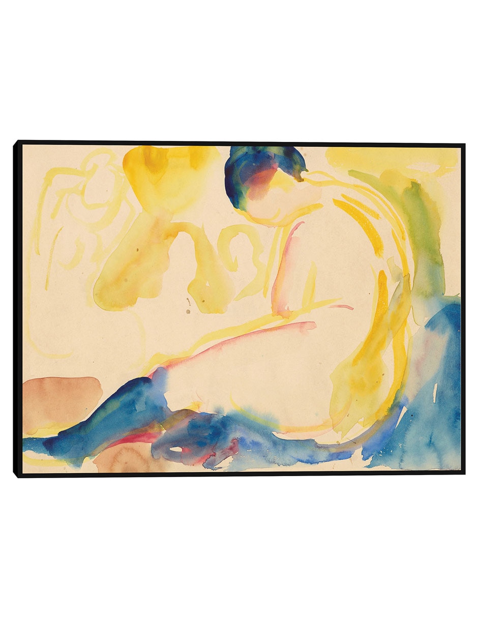 Cuadro decorativo Desnudo Femenino Sentado Con Medias Azules (1919-1924) técnica mixta Ríos