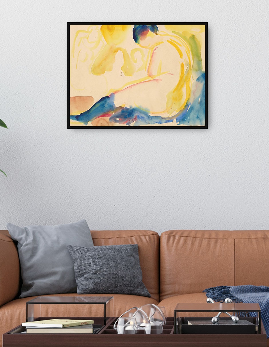 Cuadro decorativo Desnudo Femenino Sentado Con Medias Azules (1919-1924) técnica mixta Ríos 4