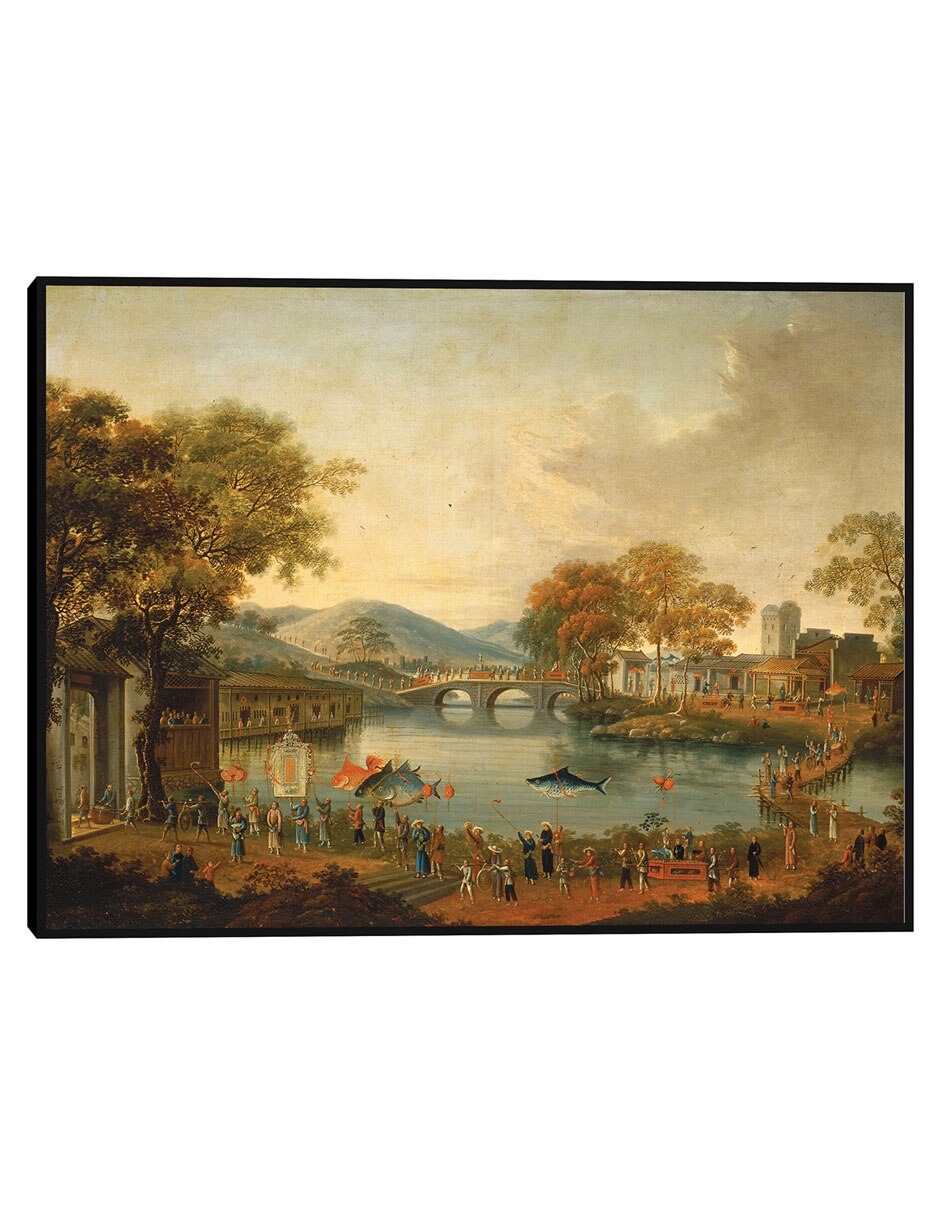 Cuadro decorativo Procesión Junto A Un Lago, Siglo XIX técnica mixta Gente Cuadro decorativo Procesión Junto A Un Lago, Siglo XIX técnica mixta Gente