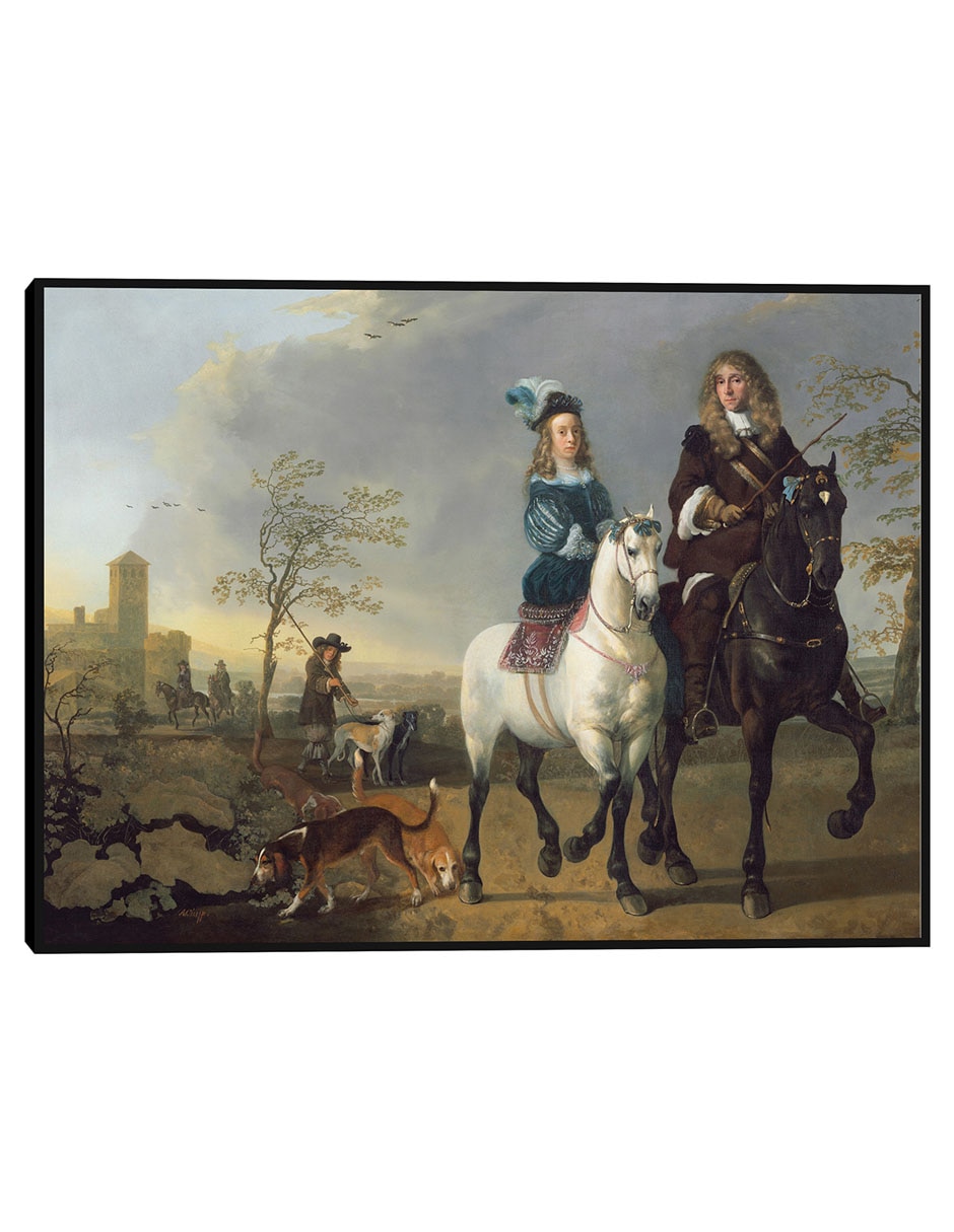 Cuadro decorativo Dama Y Caballero A Caballo técnica mixta Inspiración Cuadro decorativo Dama Y Caballero A Caballo técnica mixta Inspiración