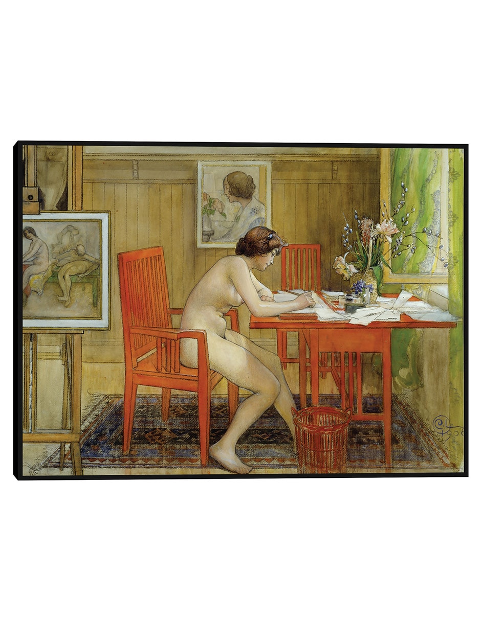 Cuadro decorativo El Modelo Escribiendo Una Postal (1906) técnica mixta Bosques Cuadro decorativo El Modelo Escribiendo Una Postal (1906) técnica mixta Bosques