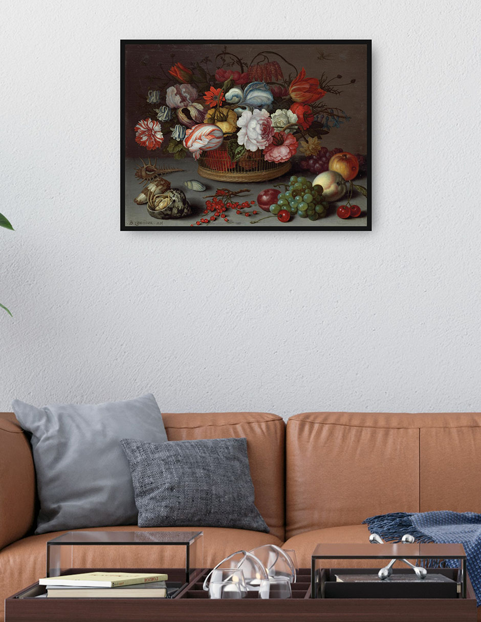 Cuadro decorativo Cesta De Flores técnica mixta Gente 4