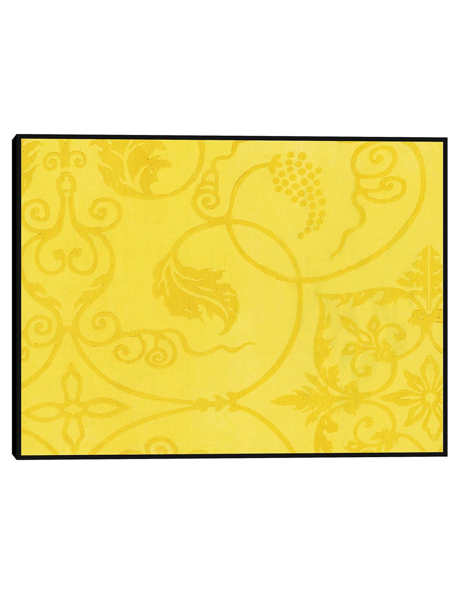 Cuadro decorativo Grabado En Madera Original Vintage Japonés -Amarillo técnica mixta Formas