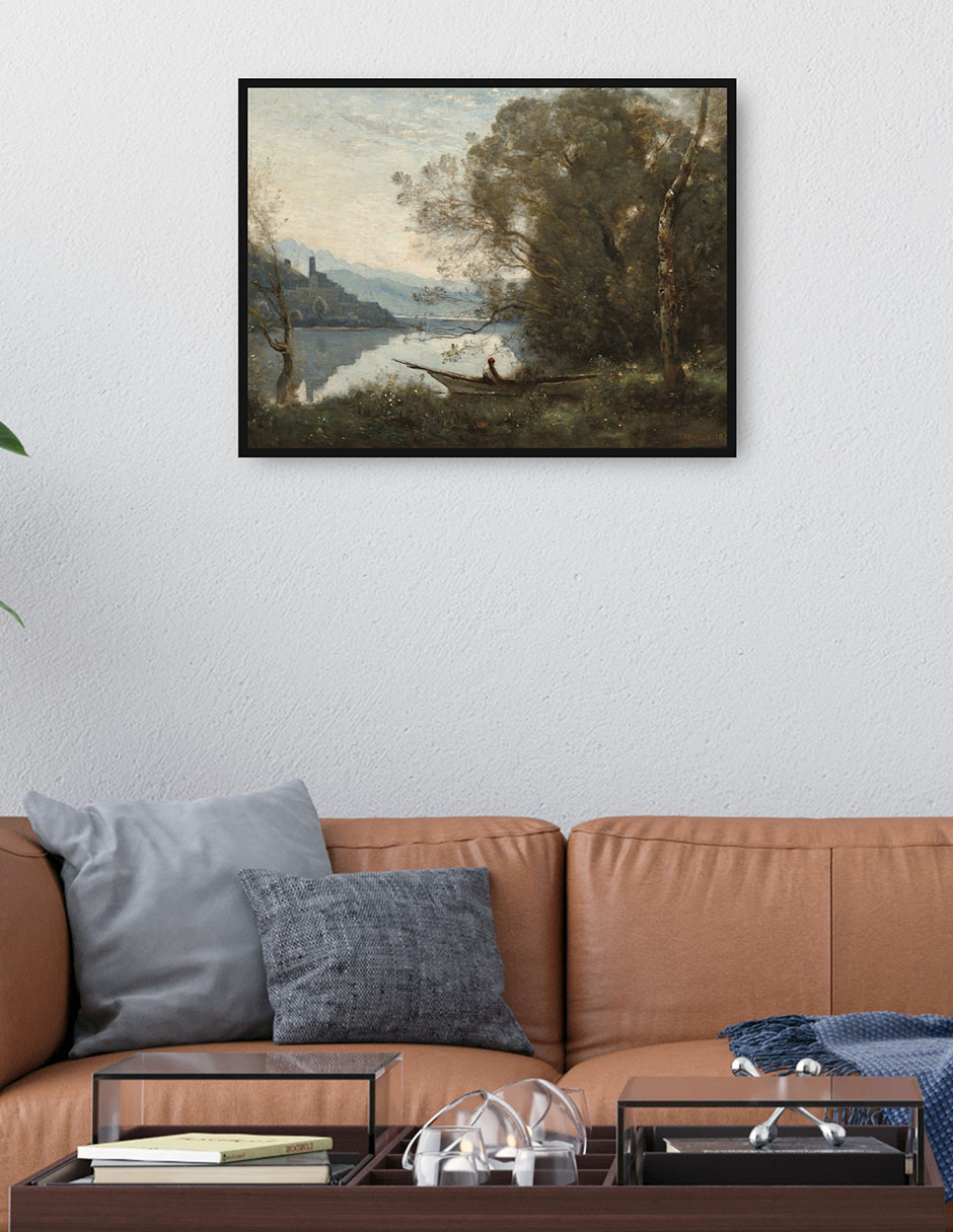 Cuadro decorativo El Barquero Amarrado: Recuerdo De Un Lago Italiano técnica mixta Gente 4