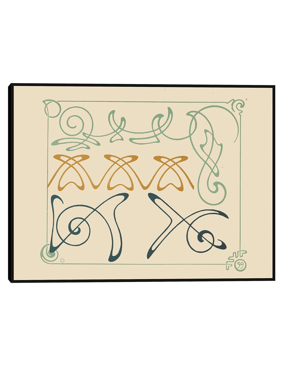 Cuadro decorativo Diseño Abstracto A Base De Flores Y Formas Curvilíneas. (1900) técnica mixta Obras