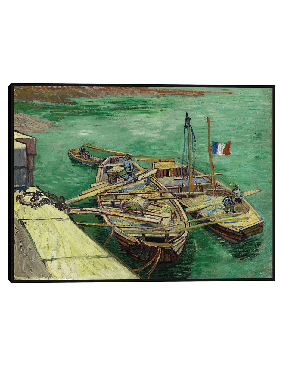 Cuadro decorativo Muelle Con Hombres Descargando Barcazas De Arena (1888) técnica mixta Crepúsculo Cuadro decorativo Muelle Con Hombres Descargando Barcazas De Arena (1888) técnica mixta Crepúsculo