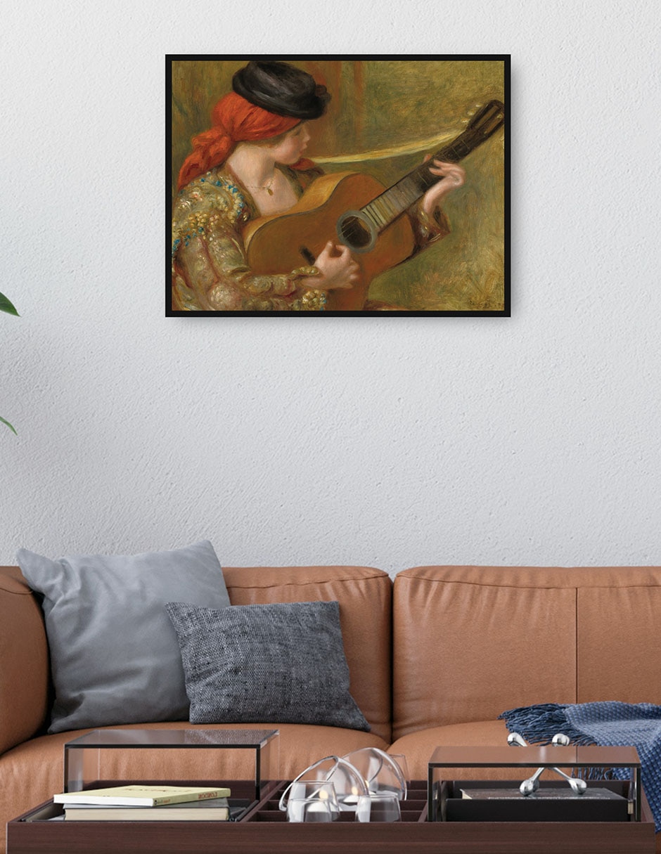 Cuadro decorativo Joven española con guitarra técnica mixta Famosos 4