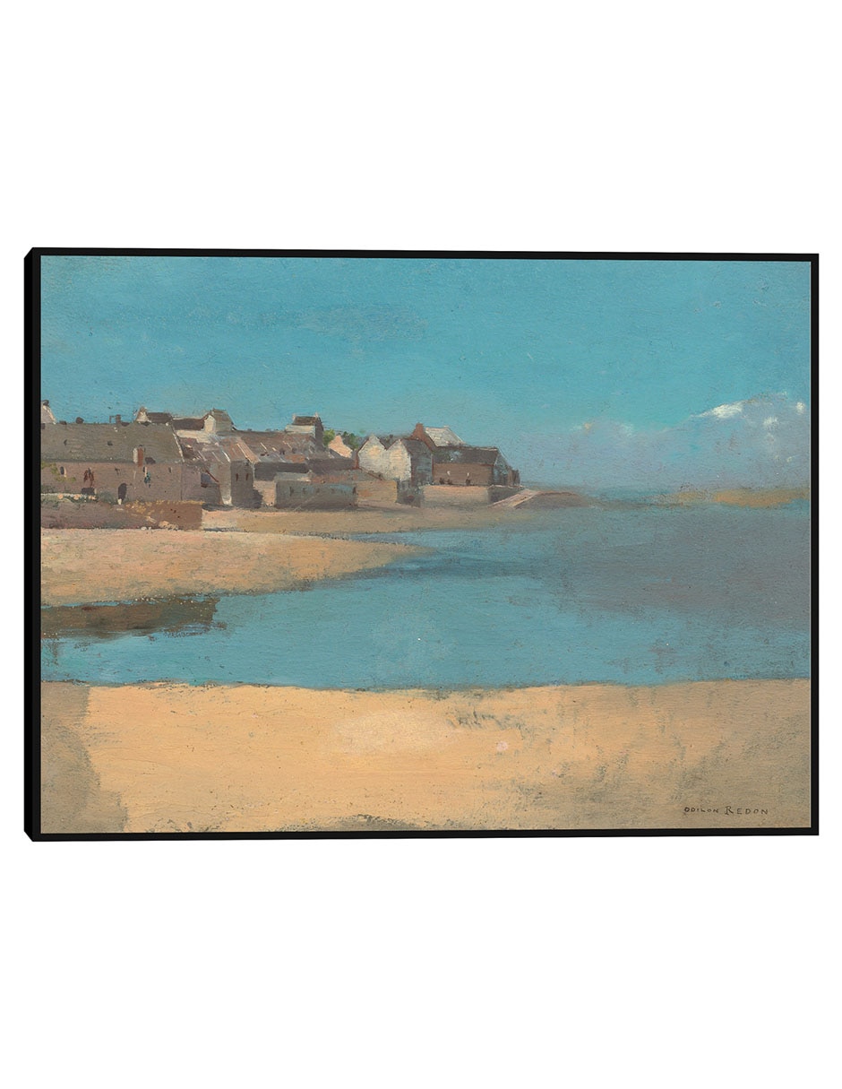 Cuadro decorativo Pueblo junto al mar en Bretaña técnica mixta Playas
