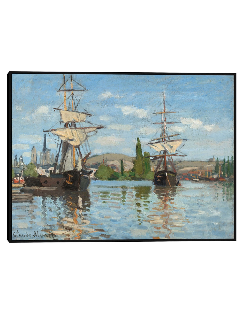 Cuadro decorativo Barcos navegando por el Sena en Rouen técnica mixta Navegación Cuadro decorativo Barcos navegando por el Sena en Rouen técnica mixta Navegación