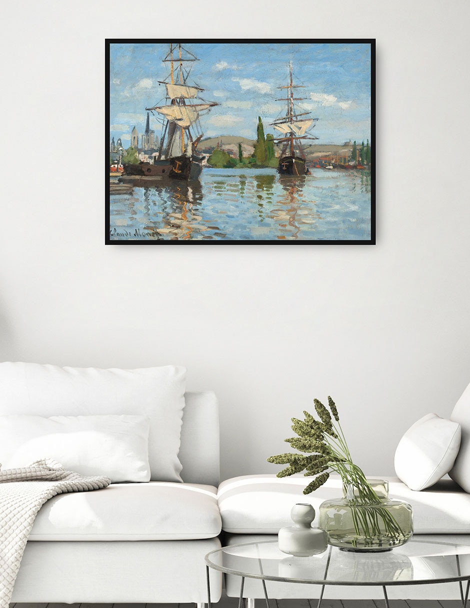Cuadro decorativo Barcos navegando por el Sena en Rouen técnica mixta Navegación 4