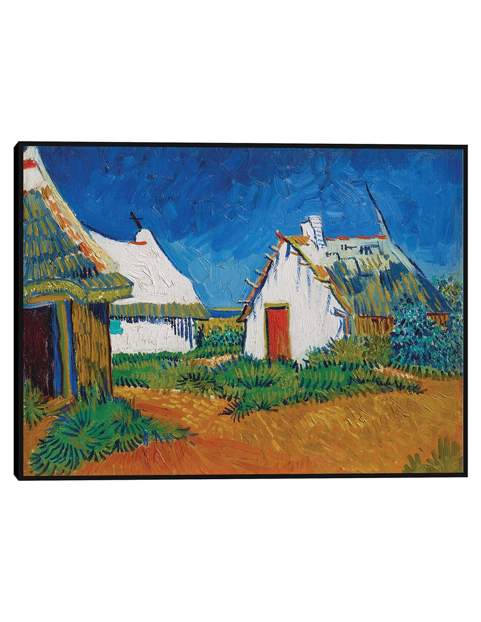 Cuadro decorativo Tres cabañas blancas en Saintes-Maries (1888) técnica mixta Campos 1