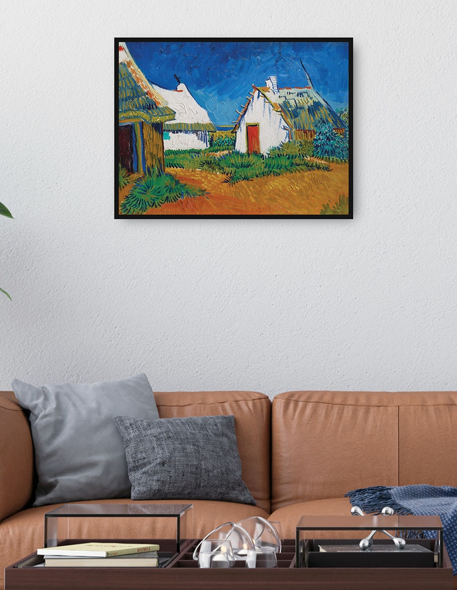 Cuadro decorativo Tres cabañas blancas en Saintes-Maries (1888) técnica mixta Campos 4