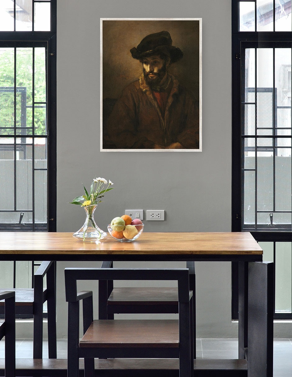 Cuadro decorativo Un Hombre Barbudo Con Sombrero (C. 1655-1660) técnica mixta Fotografía 4