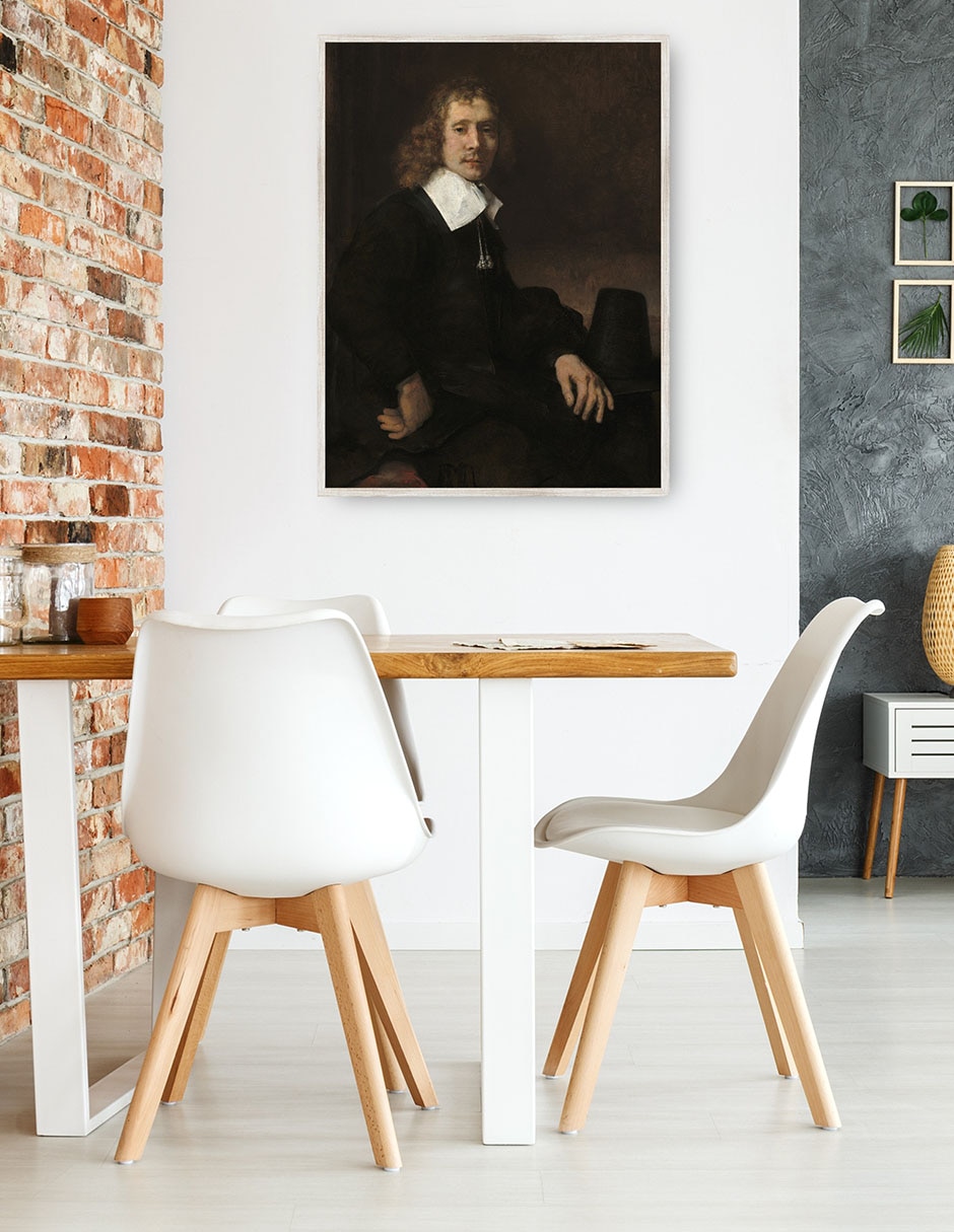 Cuadro decorativo Un Joven Sentado A Una Mesa (Posiblemente Govaert Flinck) (C. 1660) técnica mixta Fotografía 4