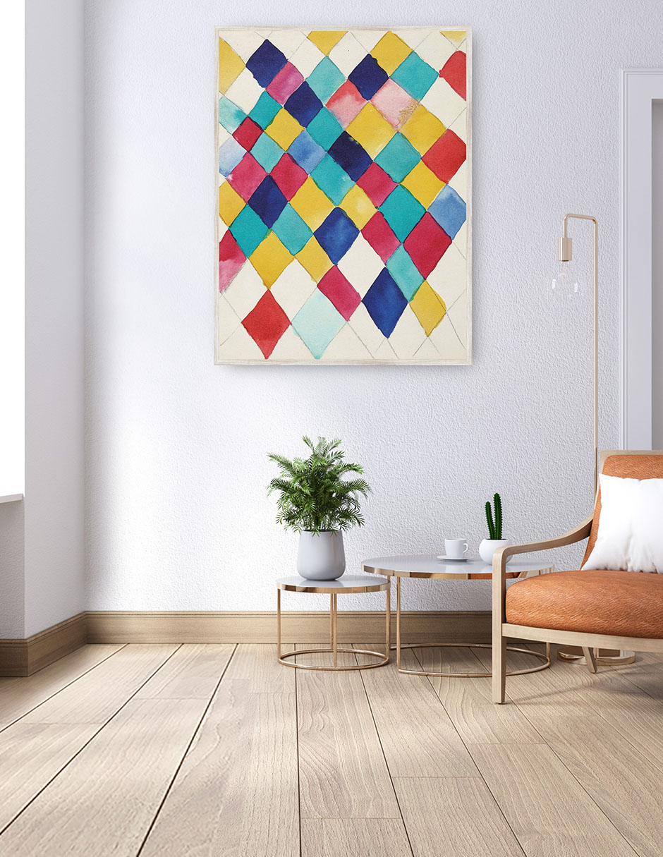 Cuadro decorativo Farbstudie Mit Rauten (1913) técnica mixta Abstracto 4