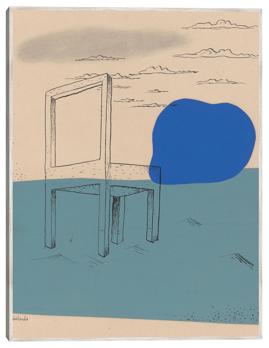 Cuadro decorativo Paisaje Con Silla (1929-1930) técnica mixta Abstracto Cuadro decorativo Paisaje Con Silla (1929-1930) técnica mixta Abstracto