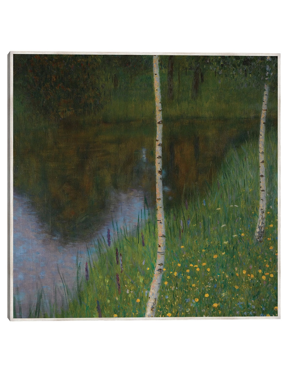 Cuadro decorativo A Orillas Del Lago Con Abedules técnica mixta Paisaje Cuadro decorativo A Orillas Del Lago Con Abedules técnica mixta Paisaje