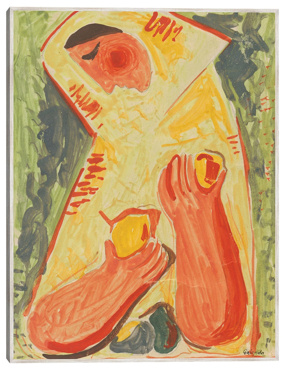 Cuadro decorativo Mujer Con Frutas (1937-1938) técnica mixta Abstracto