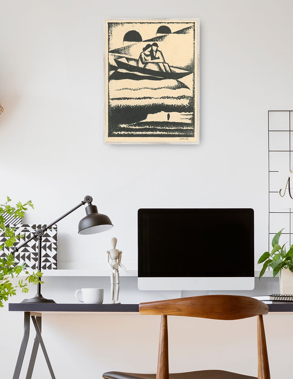 Cuadro decorativo En El Río (1924) técnica mixta Paisaje 4