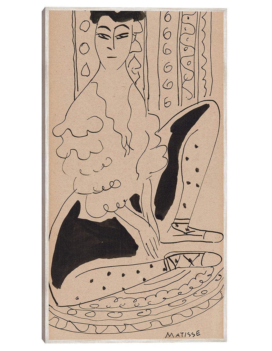 Cuadro decorativo Retrato de Janet Braguin Al Estilo de Henri Matisse (Principios Del Siglo Xx) técnica mixta Siluetas
