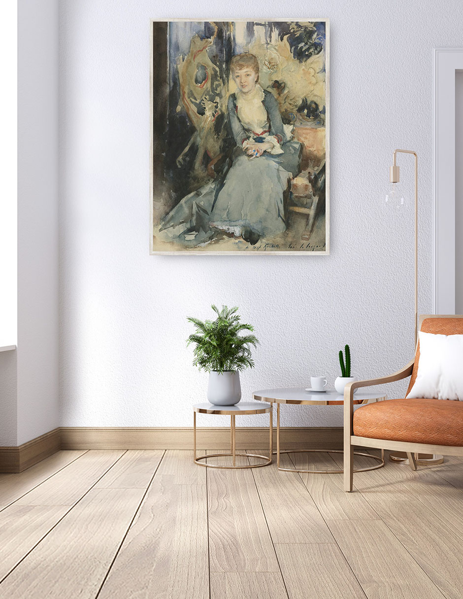 Cuadro decorativo Sra. Reubell Sentada Frente A Una Pantalla (Hacia 1884) técnica mixta Gente 4