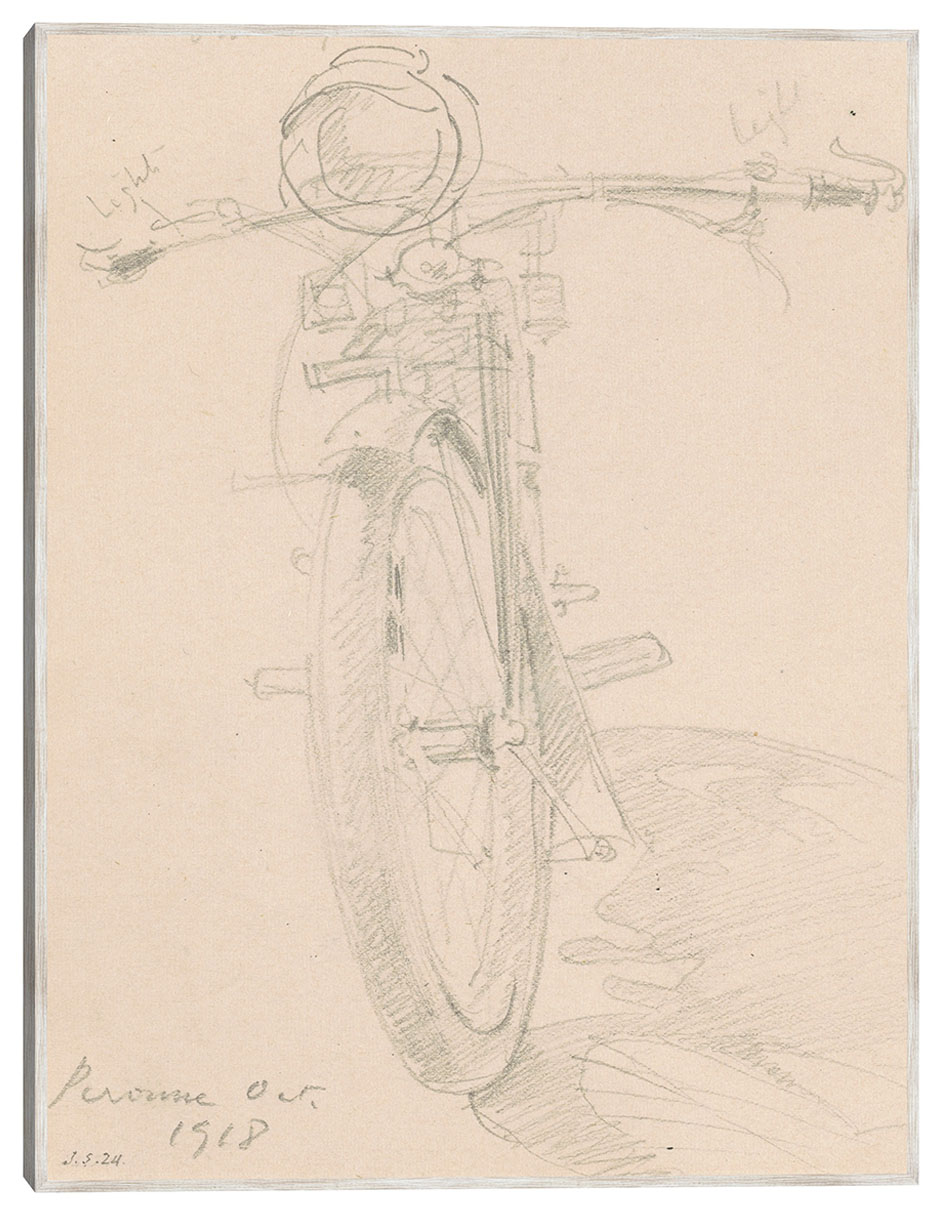 Cuadro decorativo Motocicleta (Anverso) (1918) técnica mixta Bocetos 1
